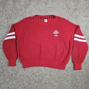 Victoria's Secret PINK Ohio State Sweater Size Large Knit Red NCAA Collegiate
